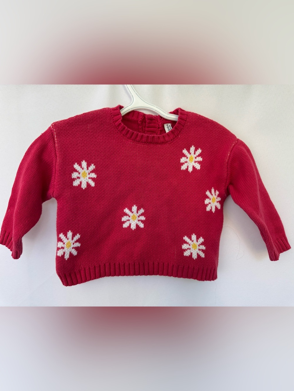 Baby Girls' Pink Daisy Knit Sweater